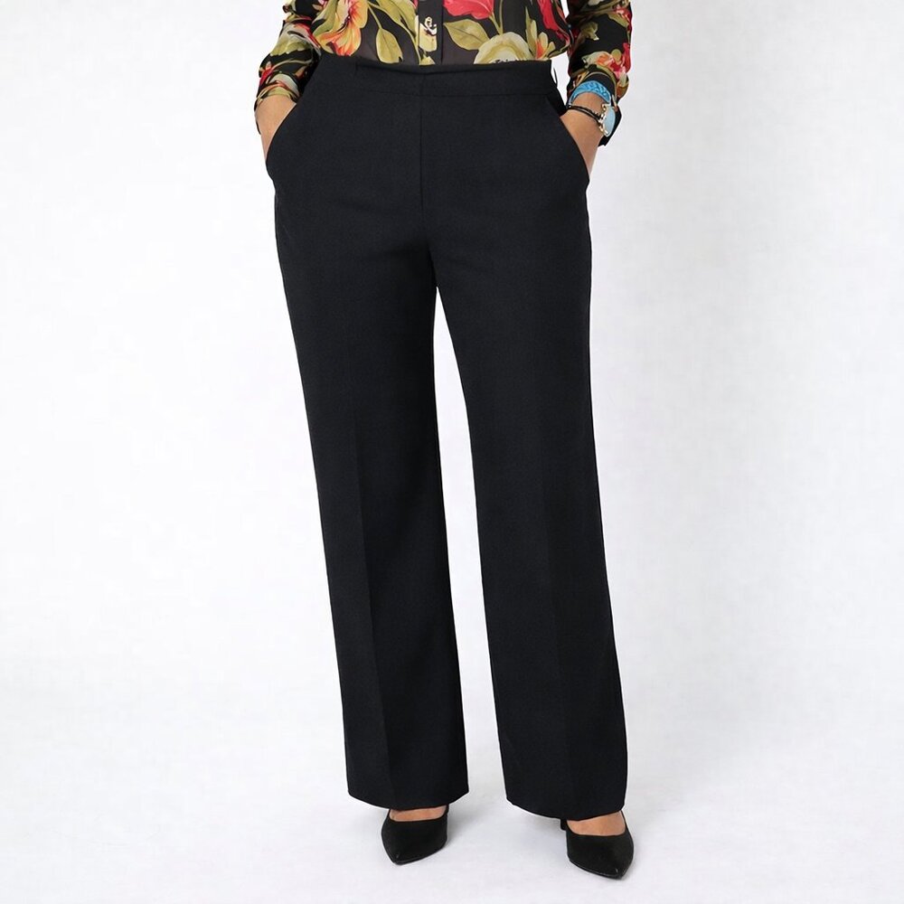 Vintage 80s Bob Mackie Black Trousers Classic Work Luxury Preppy Retro Travel